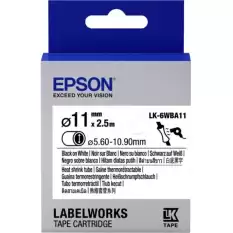 Epson Lk-4Wba5 Isıyla Daralan Siyah Üzeri Beyaz 5Mm 2,5Metre Etiket