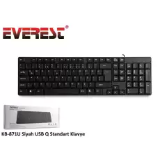 Everest Kb-871U Siyah Q Usb Kablolu Standart 108 Tuşlu Klavye