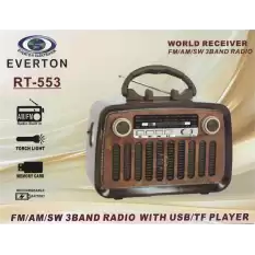 Everton Rt-553  Bluetooth Fm-Usb-Tf-Aux Şarjlı Nostaljik Radyo