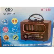 Everton Rt-658  Bluetooth Fm-Usb-Tf-Aux Şarjlı Nostaljik Radyo