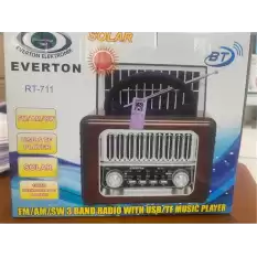 Everton Rt-711-Usb-Tf-Am-Fm-Sw-Tws-Usb Güneş Eenerjili  Nostaljik Radyo