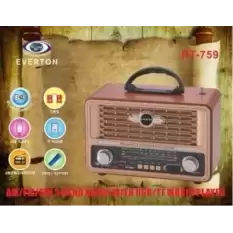 Everton Rt-759  Bluetooth Fm-Usb-Tf-Aux  Şarjlı Nostaljik Radyo