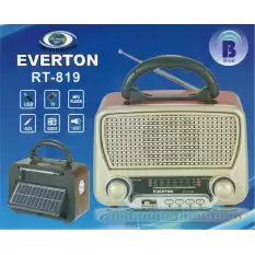 Everton Rt-819 (Solar Güneş Panelli) Bluetooth Fm-Usb-Tf Card-Aux Şarjlı Nostaljik Radyo El Feneri