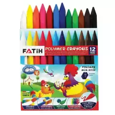 Fatih Mum Pastel Boya Polymer Crayons Kısa 12 Renk 50110/F