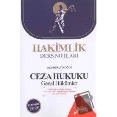 Hakimlik Ders Notları Ceza Hukuku Genel Hükümler