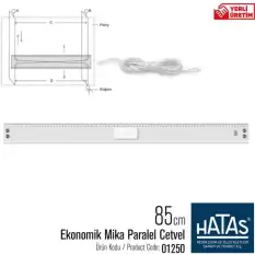 Hatas Ekonomik Mika Paralel Cetvel 85 Cm Taksimatlı 1250