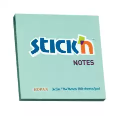 Hopax Stıckn Yapışkanlı Not Kağıdı 100 Yp 76X76 Pastel Mavi He21149 - 12li Paket