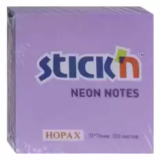 Hopax Stickn Yapışkanlı Not Kağıdı 76X76 Neon Mor 100 Yp He21210 - 12li Paket