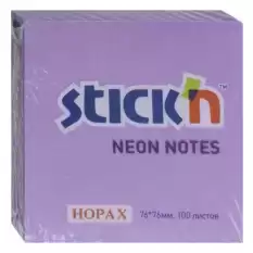 Hopax Stickn Yapışkanlı Not Kağıdı 76X76 Neon Mor 100 Yp He21210 - 12li Paket