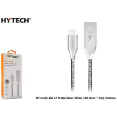 Hytech Hy-X120 1M 3A Metal Silver Micro Usb Data