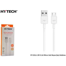 Hytech Hy-X211 1M 2,1A Micro Usb Beyaz Şarj Kablosu