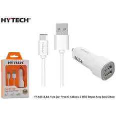 Hytech Hy-X46 3.4A Hızlı Şarj Type-C Kablolu 2 Usb