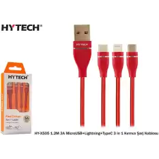 Hytech Hy-X505 1.2M 3A Microusb+Lightning+Typec 3