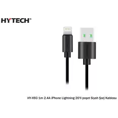 Hytech Hy-X93 1M 2.A İphone Lightning Şarj Kablosu Siyah