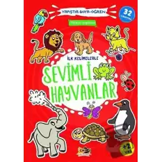 İlk Kelimelerle Sevimli Hayvanlar - Yapıştır-Boya-Öğren