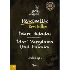 İmtiyaz İdare Hukuku İdari Yargılama Usul Hukuku Hakimlik Ders Notları