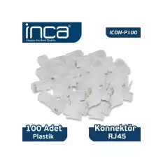 Inca Icon-P100 Cat6 Rj-45 Plastik 100Lü  Konnektör