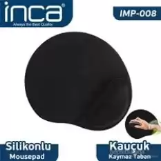 Inca Imps-008 Sılıcone Siyah Mouse Pad (Kaymaz Taban)