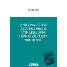 İş Hukukunda 6701 Sayılı Türkiye İnsan Hakları ve Eşitlik Kurumu Kanunu Bağlamında Eşitlik İlkesi ve Ayrımcılık Yasağı