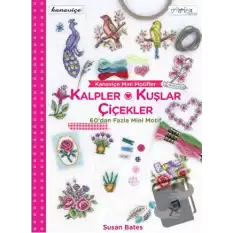 Kanaviçe Mini Motifler Kalpler, Kuşlar ve Çiçekler