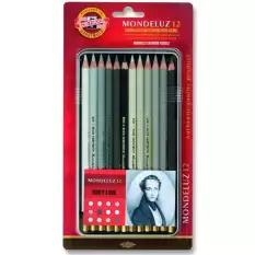 Koh-I Noor Set Aquarel Pencils Gey Line 3722 12