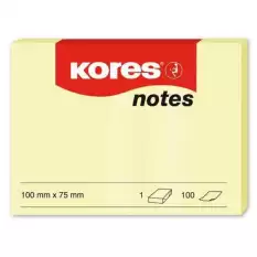 Kores Yapışkanlı Not Kağıdı Sarı 100X75 Mm 100 Syf  46100 - 12li Paket