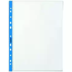 Leitz Poşet Dosya Kristal Mavi Kenarlı A4 100 Lü 4700