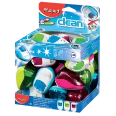 Maped Öğrenci Kalemtıraşı Clean Plastik Çiftli Hazneli 24 Lü 030211 - 24lü Paket