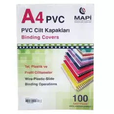 Mapi Cilt Kapağı Plastik Opak A4 160 Mıc Şeffaf 2040250 - 100lü Paket