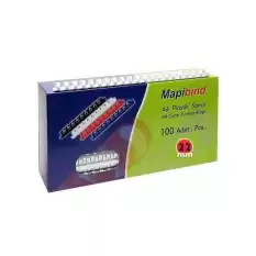 Mapibind Spiral Plastik 200-220 Syf 50 Li 22 Mm Beyaz 201 22 00 - 100lü Kutu