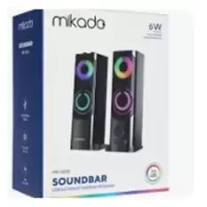 Mikado Md-S102 2.0 3Wx2Ch Rgb Ledli Siyah Usb Soundbar Speaker Hoparlör