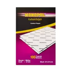 Monopol Karbon Kağıdı 100 Lü A4 Beyaz 3105 - 100lü Paket
