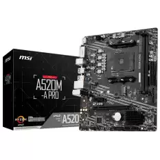 Msi A520M-A Pro Amd A520 Soket Am4 Ddr4 4600(Oc)Mhz Matx Gaming Anakart