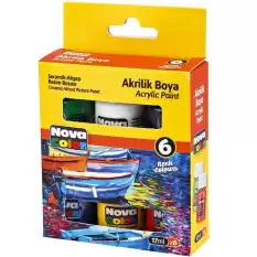 Nova Color Akrilik Boya Sise 6 Li 17 Ml Nc-2006