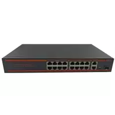 Nova Nd-Hp1621Ag 16 Port Poe+ 10-100 Mbps 2 Port 10-100-1000 Mbps Uplink  1 Port Sfp Switch 250W