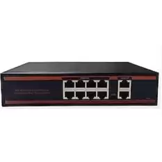 Nova Nd1Pg0822A 8 Port Poe+ 10-100-1000 Mbps 2 Port 10-100-1000 Mbps Uplink  2 Port Sfp Switch 150W