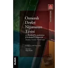 Osmanlı Devlet Nizamının Tesisi