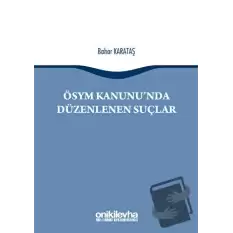 ÖSYM Kanununda Düzenlenen Suçlar