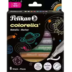 Pelikan Keçeli Kalem Colorella Metalik 8 Li Kutu 411