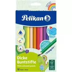 Pelikan Kuru Boya Kalemi Jumbo Üçgen 12 Li 724039