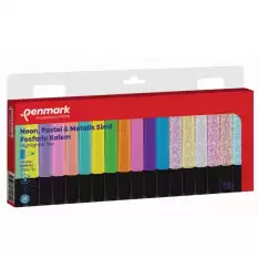 Penmark Fosforlu Kalem 18 Li Karışık Renk 6 Neon+6 Pastel+ 6 Simli