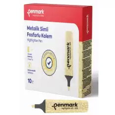 Penmark Fosforlu Kalem Metalik Simli Gold Hs-505 13 - 10lu Paket