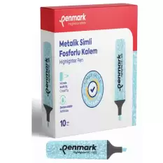 Penmark Fosforlu Kalem Metalik Simli Mavi Hs-505 16 - 10lu Paket