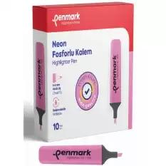 Penmark Fosforlu Kalem Neon Pembe Hs-505 04 - 10lu Paket