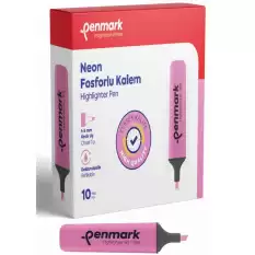 Penmark Fosforlu Kalem Neon Pembe Hs-505 04 - 10lu Paket