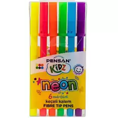 Pensan Kidz Keçeli Kalem 6 Renk Neon 24 Paket