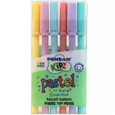 Pensan Kidz Keçeli Kalem 6 Renk Pastel 24 Lü