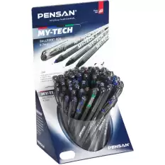 Pensan Tükenmez Kalem My-Tech 0.7 Mm İğne Uç 8 Renk 60 Lı Stand - 60lı Standart