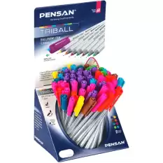 Pensan Tükenmez Kalem Triball 1.0 Mm Bilye Uç Renkli 60 Lı Stand 1003 - 60lı Standart