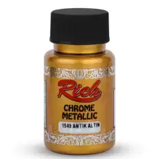 Rich Akrilik Boya Chrome Metalik 50 Cc Antik Altın 1549